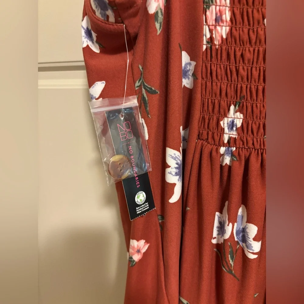 No Boundaries Orange Floral Dress